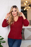 Sweater Básico Cuello V - Mujer - Ref:5466